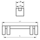 Maner aluminiu mat crom, FA 23608, cu terminatii cromate, 128 mm
