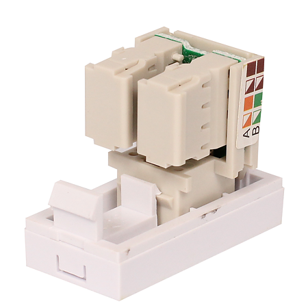 Priza date Esperia, RJ45, incastrata, modulara - 1 m, alba