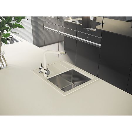 Chiuveta bucatarie Florentina Combi, inox/compozit, 1 cuva, blat, 780 x 480 mm, bej