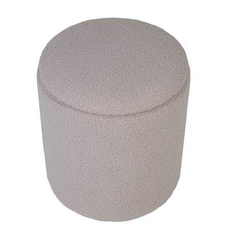 Taburet Nadia, stofa crem T05, cu spatiu depozitare, rotund, 37 x 37 x 42 cm