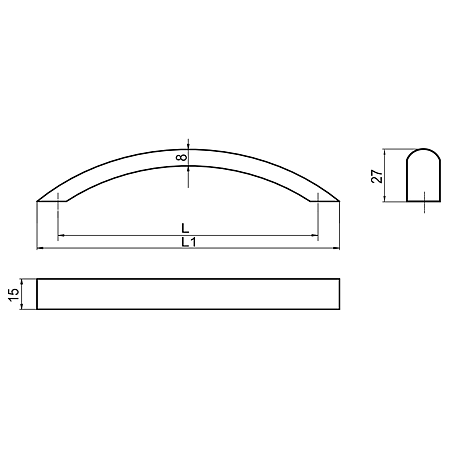 Maner-1884, aluminiu mat, 128 mm