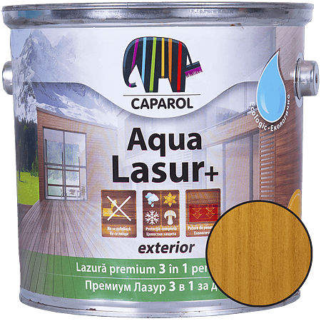 Lazura pentru lemn de exterior Caparol Aqua Lasur+ stejar, 2,5l