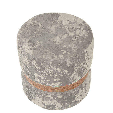 Taburet Ring, inel stejar, catifea crem E04, rotund, 38 x 38 x 40 cm
