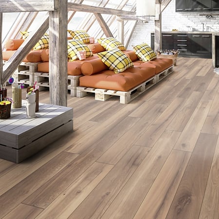 Pardoseala impermeabila 8 mm Kronospan O.R.C.A. Organic Classic Wild West Oak K224, clasa de trafic comercial intens 33, 1click 2go pure +, 1288 x 195 mm
