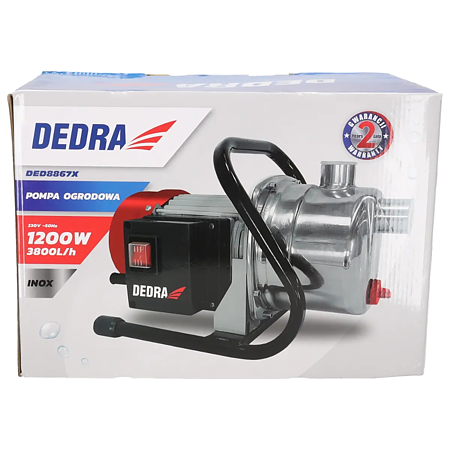 Pompa de gradina Dedra DED8867X, 1200 W, debit 3800 l/h,  inaltime maxima pompare 48 m