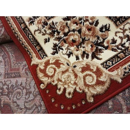 Covor clasic Gold 047/22, polipropilena BCF, rosu-bej, 60 x 110 cm
