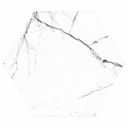 Gresie interior/ exterior Hexa, mat, alb, PEI 4, R9, marmura, hexagonala, 21.5 x 25 cm