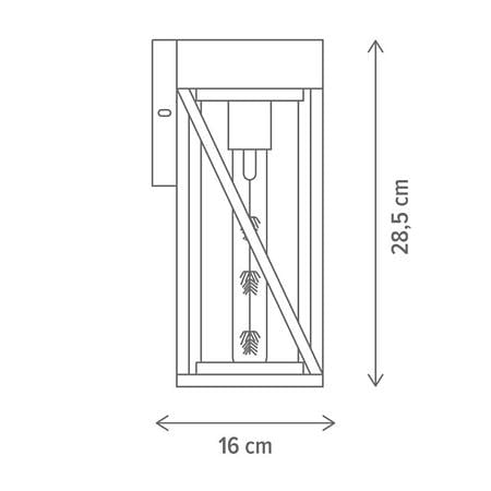 Aplica HELENA 3, KL133009, 1xE27, negru, transparent