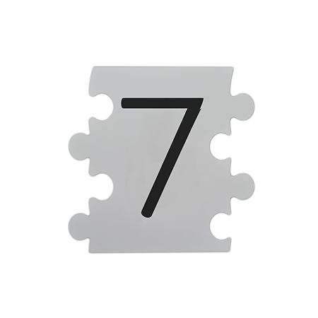 Placa numar modular 7, aluminiu compozit, alb, 14.5 x 14 cm