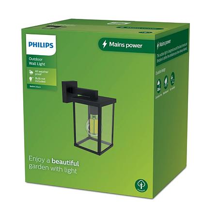 Aplica exterior Philips Bellini Max, aluminiu, 25 W, negru, patrata, IP44 Aplica exterior Philips Bellini Max, aluminiu, 25 W, negru, patrata, IP44