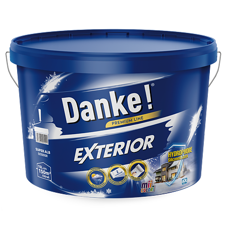 Vopsea lavabila exterior Danke, alb, 15 l