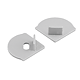 Set terminatii profil colt aluminiu, pentru banda LED, rotunjite, gri, 16 mm