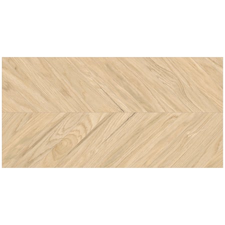 Gresie portelanata exterior/interior KAI Tilia Beige, rectificata, tip chevron, mat, decor lemn, bej, 60 x 120 cm