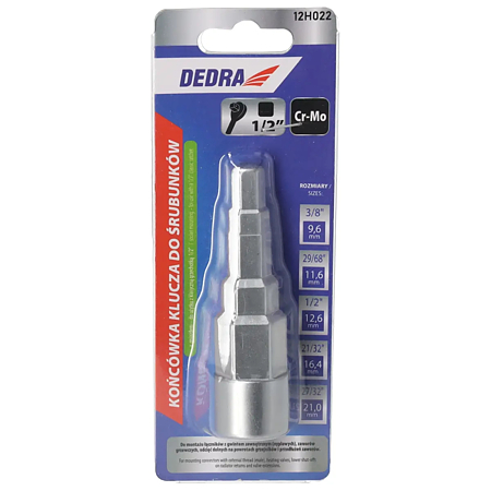 Cheie pentru racorduri (capat de cheie) Dedra 12H022, 5 trepte