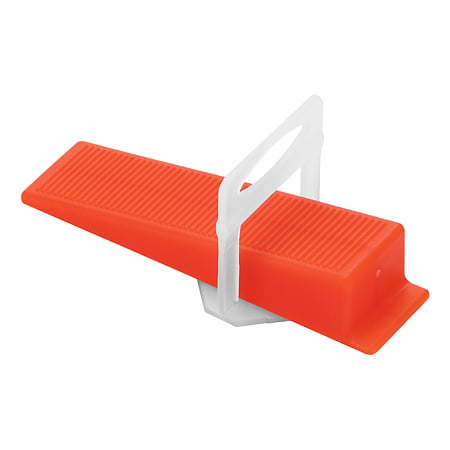 Set clips si pene sistem de nivelare placi ceramice, plastic, rosu/alb, 200/100 buc