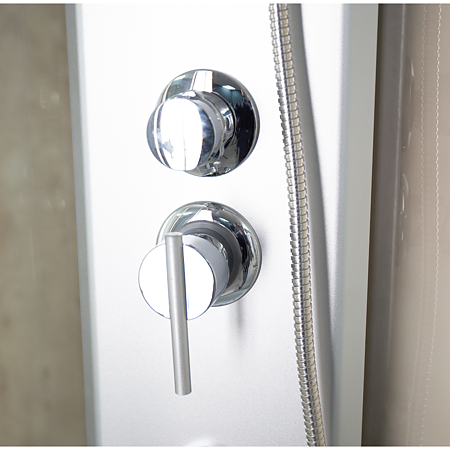 Cabina dus Sanotechnik TM29, cadru aluminiu, cadita inalta semirotunda, sticla 4 mm, 88 x 88 x 215 cm