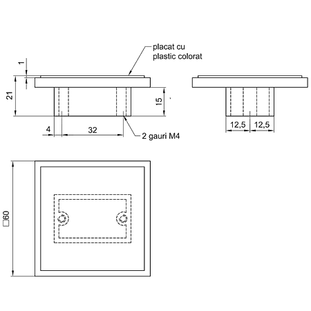 Buton cu insertie Arma BR 172, metal, 25 x 32 mm, satin argint - alb Buton cu insertie Arma BR 172, metal, 25 x 32 mm, satin argint - alb