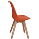 Scaun bucatarie tapitat portocaliu Depozitul de scaune Celia, piele ecologica, cadru lemn, max. 110 kg, 48.5 x 50 x 82.5 cm