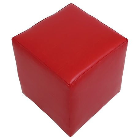 Taburet Cube, tapiterie piele ecologica, rosu IP 21900, 45x37x37 cm