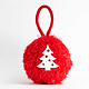 Decoratiune iarna glob blanit, rosu si alb, 8 cm Decoratiune iarna glob blanit, rosu si alb, 8 cm