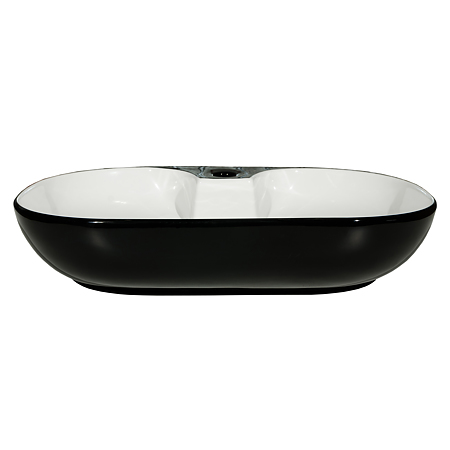 Lavoar dreptunghiular Sanitop Rev, montaj blat, ceramica, alb/negru, 61 x 42 x 12.5 cm