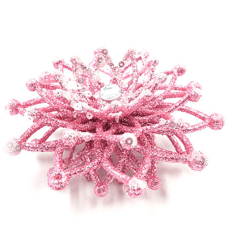 Decoratiune de Craciun, stea cu decor glitter, plastic, 10 cm Decoratiune de Craciun, stea cu decor glitter, plastic, 10 cm