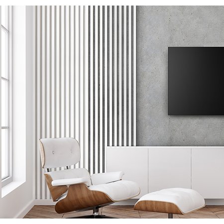 Panou decorativ Linea Slim, 1 lamela, alb, interior, 265 x 2.2 cm