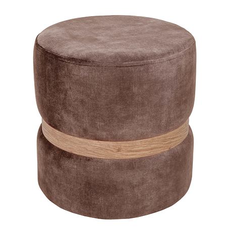 Taburet Ring, inel auriu, stofa maro P05, rotund, 38 x 38 x 40 cm