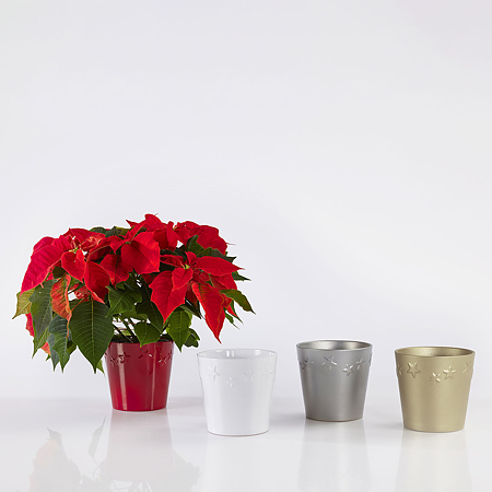 Ghiveci SK Starlight, ceramica, auriu, diametru 14 cm, 13 cm