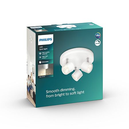 Plafoniera Philips Star plat/spiral white Selv 3X4,5W Plafoniera Philips Star plat/spiral white Selv 3X4,5W