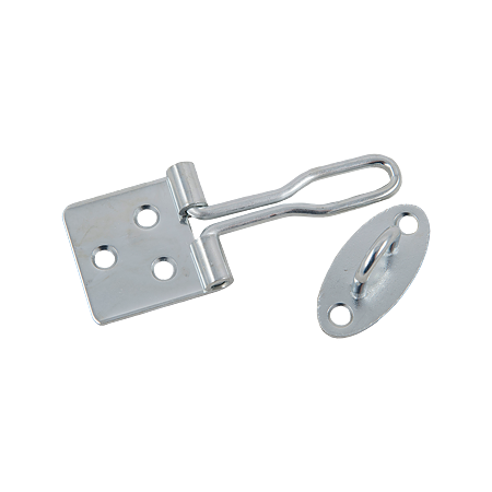 Zavor cu inel pentru lacat, otel zincat alb, L 110 mm
