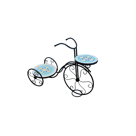 Suport flori bicicleta Mozaic HK17072, metal, 66 x 27 x 48 cm