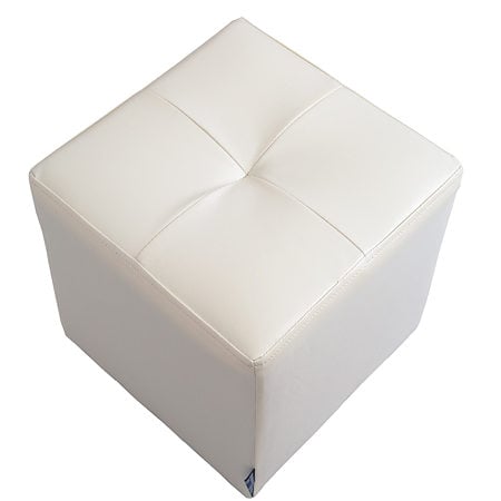 Taburet Cool tapiterie imitatie de piele, alb IP21894, 36 x 36 x 38 cm