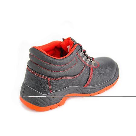 Bocanci de protectie Gantex Bruno S3, bombeu si lamela metalica, piele naturala, talpa antiderapanta, impermeabili, negru + rosu, marimea 38