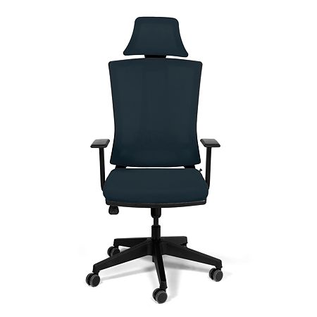 Scaun birou ergonomic bleumarin Kronsit Genova, tapiterie textila, rotativ, reglabil pe inaltime, 65 x 51 x 135 cm