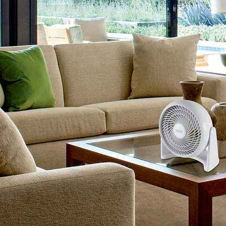 Ventilator de masa/perete Home, 50W, 3 trepte, plastic, alb, 23 cm