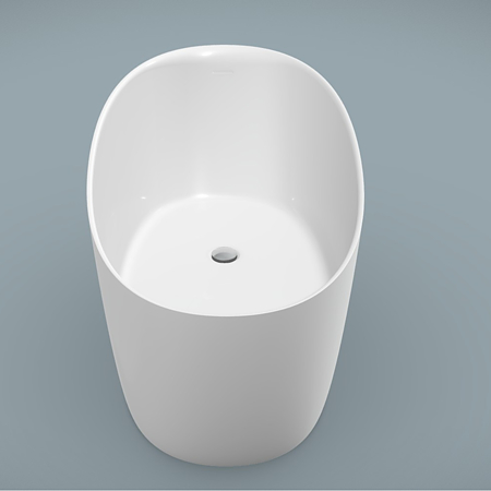Cada freestanding Marmite BT 0571, compozit mineral, antibacterian, alb, lucios, 157x68x65 cm