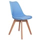 Scaun bucatarie tapitat albastru Depozitul de scaune Celia, piele ecologica, cadru lemn, max. 110 kg, 48.5 x 50 x 82.5 cm