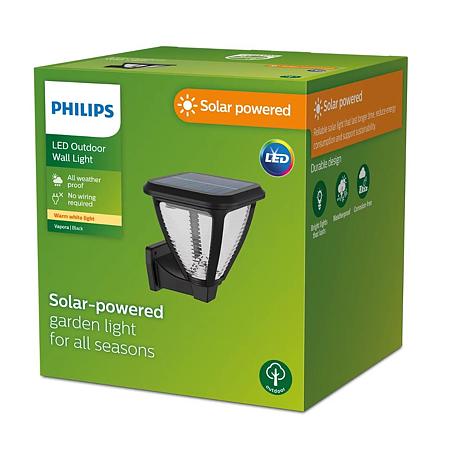 Aplica exterior Philips Vapora Solara, 1.5 W, negru, IP44