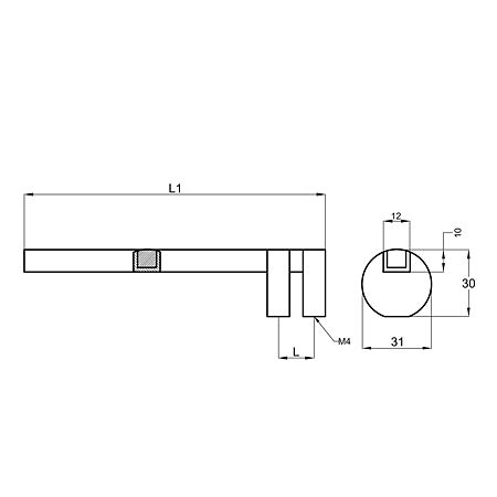 Maner din aluminiu cu terminatii HX6807E-1 16 mm, crom/crom mat