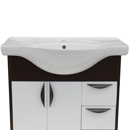Baza cu lavoar Serenity Sanitop, MDF-PAL, wenge-alb, 80 x 46 x 81 cm
