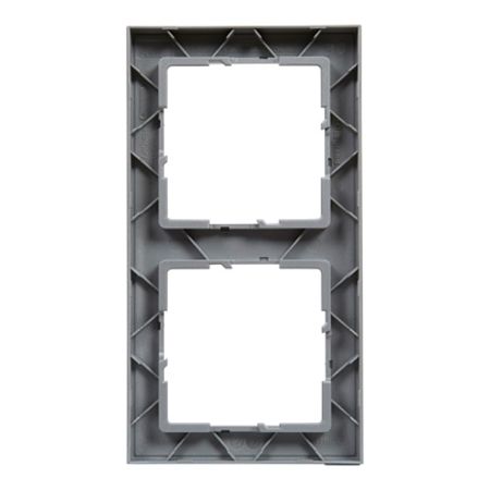 Rama de aparataj Legrand New Suno, 2 module, PVC, aluminiu periat