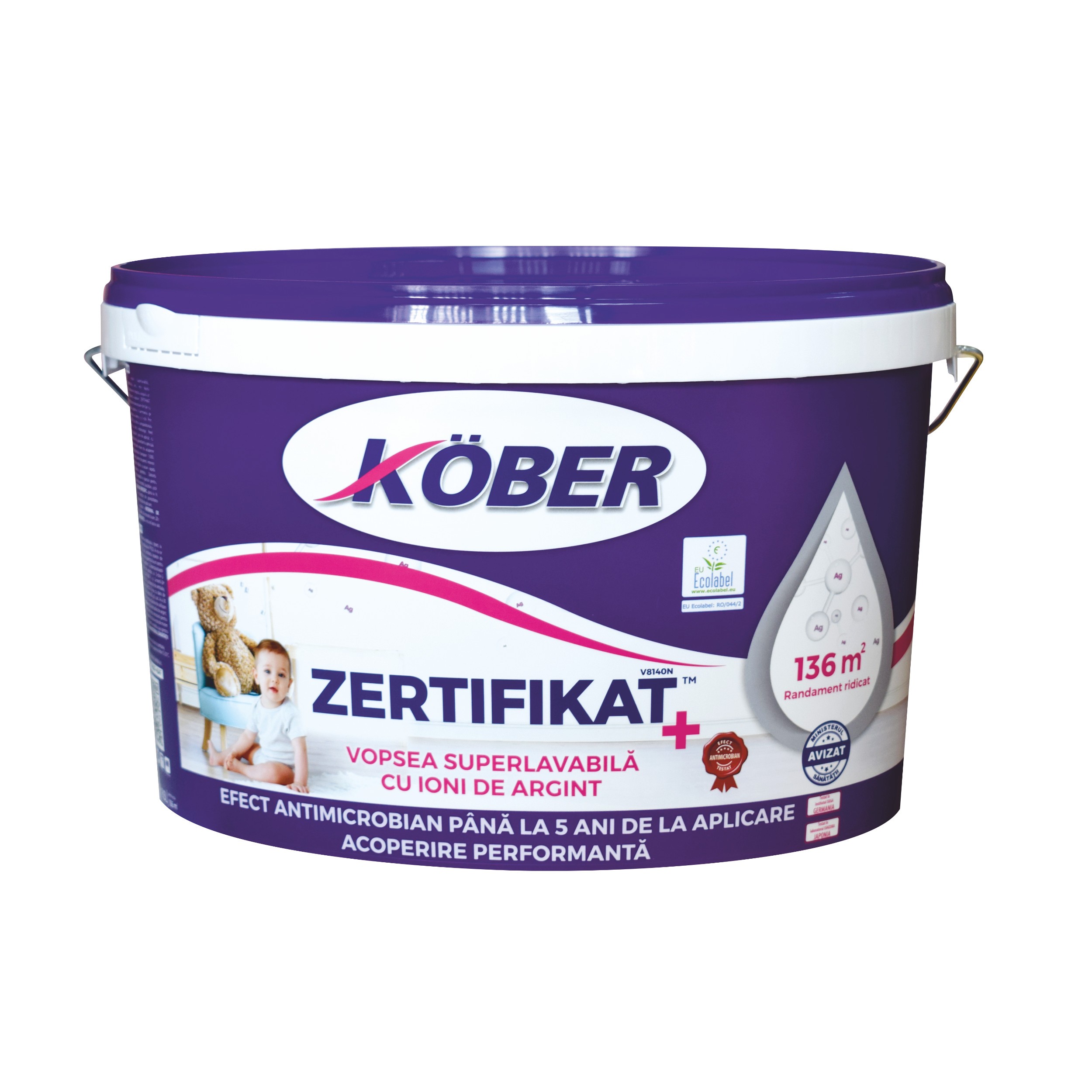 kober zertifikat plus cu ioni de argint pareri Vopsea superlavabila interior Kober Zertifikat Plus, alb, 8.5 l