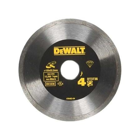 Disc diamantat pentru taiere gresie si faianta DeWalt DT3736, 125 x 22.2 x 1.6 mm