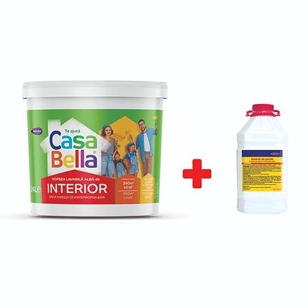 Vopsea lavabila interior Casabella, alb, 24 l + amorsa 4 l