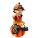 Figurina decorativa gradina, copil pe dovleac, ceramica, inaltime 41 cm