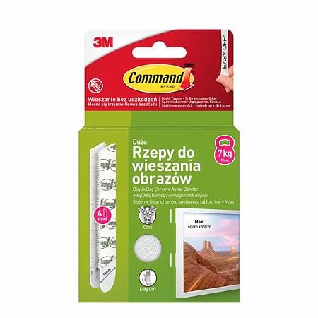 Sistem tip arici sustinere tablouri, 3M Command, alb, max 7 kg, 4 perechi/set