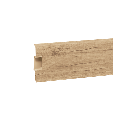 Plinta cu canal cablu pentru parchet Korner Siena 80, PVC, stejar Antic 815, 2500 x 20 x 80 mm