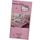 Lenjerie de pat pentru copii Hello Kitty Nature, 1 persoana, bumbac 100%, 3 piese, roz