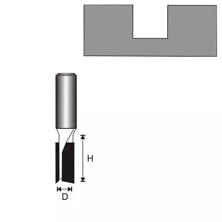 Freza dreapta lemn Dedra, otel, 2 muchii tungsten, prindere standard, 12 x 12 mm